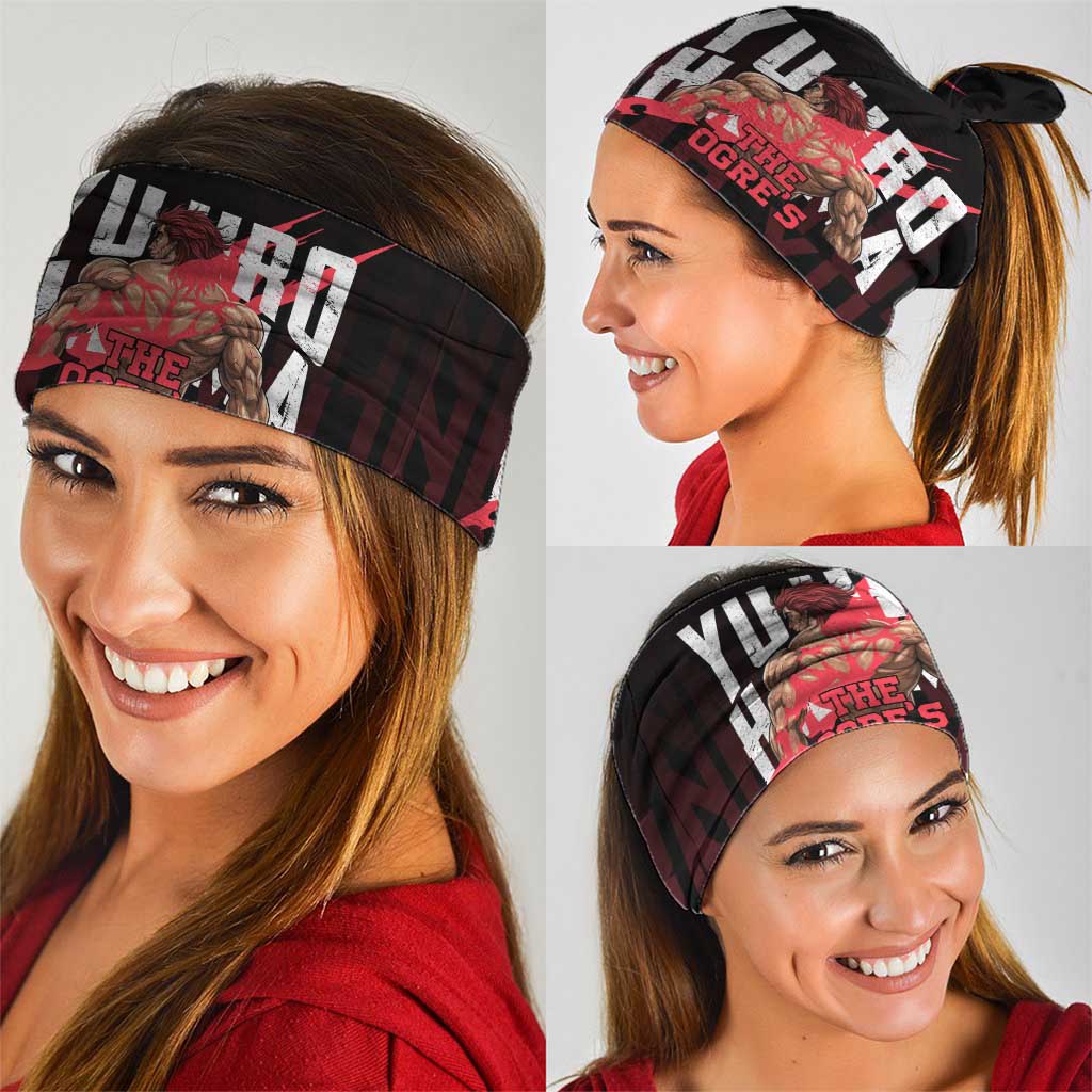 Yujiro Hanma The Ogre Baki Series Gym Theme Neck Gaiter with Muscular Back Design and Bold Typography - The Mazicc