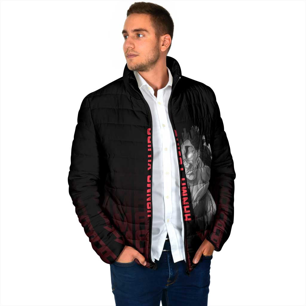 Yujiro Hanma The Ogre Baki Series Gym Theme Padded Jacket with Muscular Back Design and Bold Typography - The Mazicc