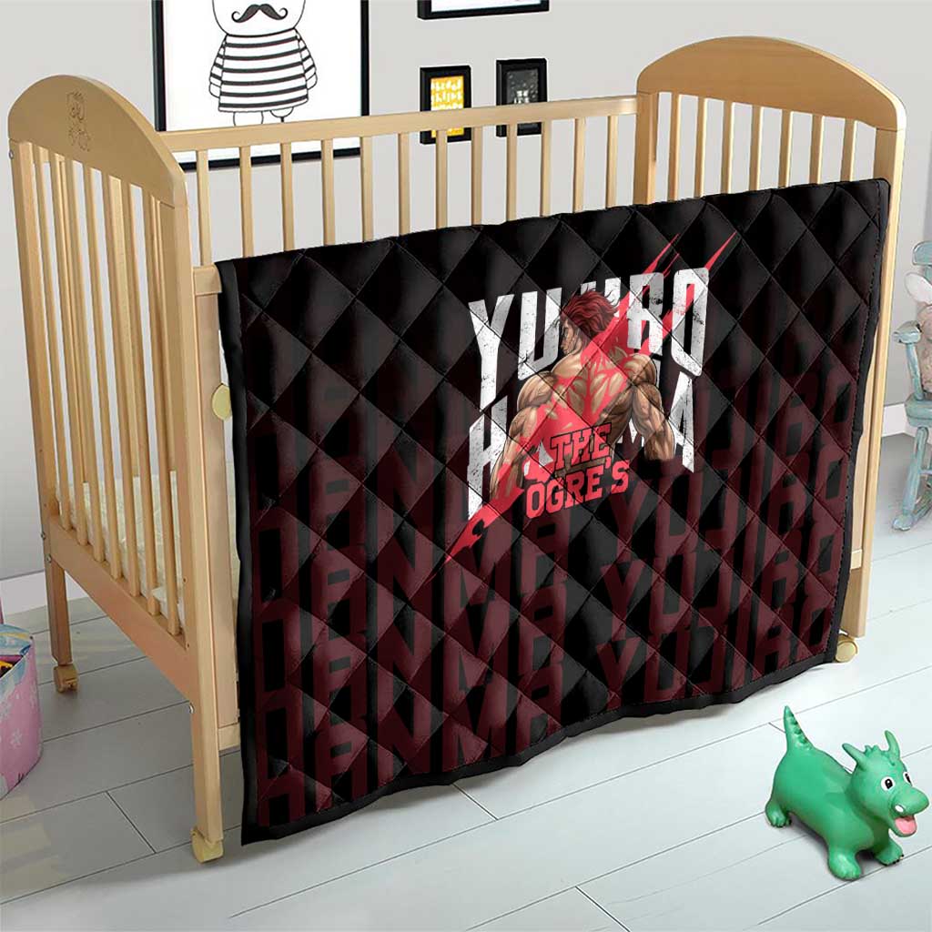 Yujiro Hanma The Ogre Baki Series Gym Theme Quilt with Muscular Back Design and Bold Typography - The Mazicc