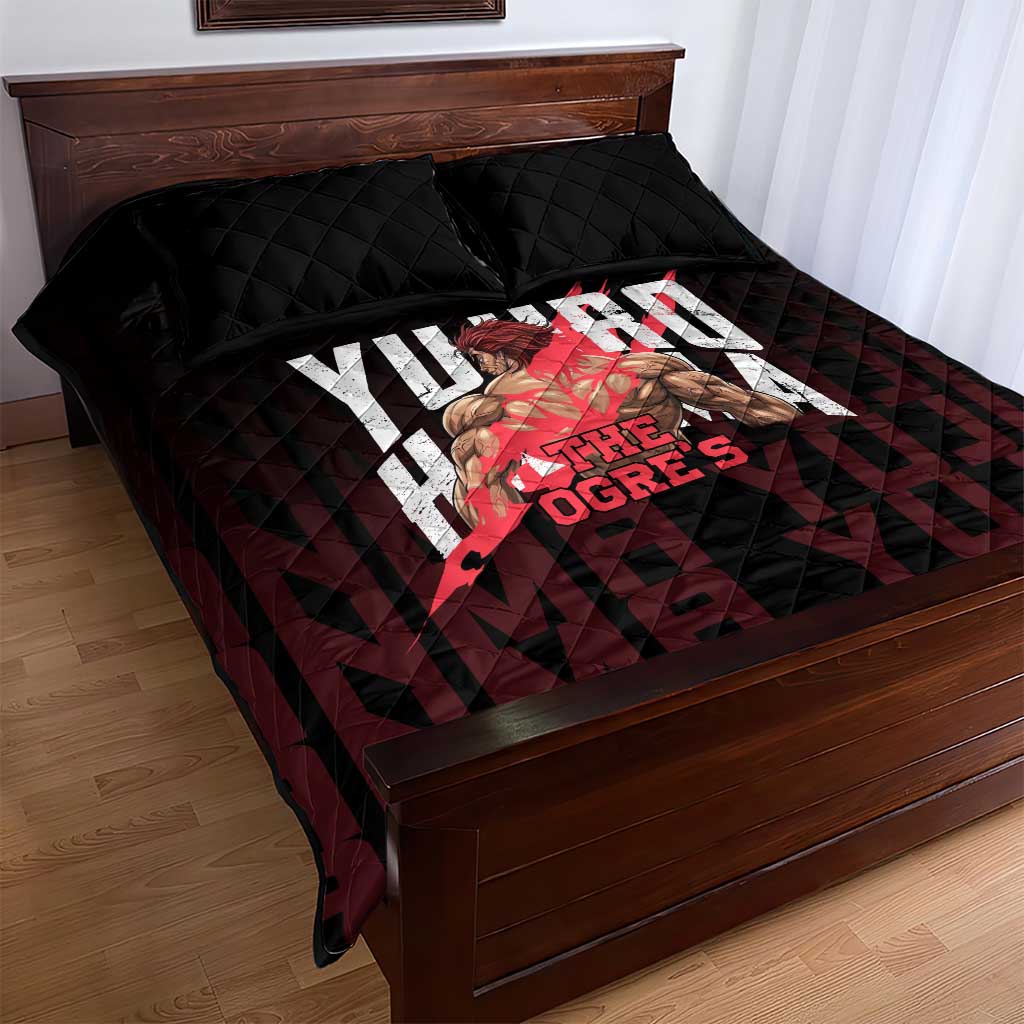 Yujiro Hanma The Ogre Baki Series Gym Theme Quilt Bed Set with Muscular Back Design and Bold Typography - The Mazicc