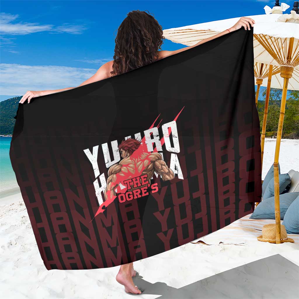 Yujiro Hanma The Ogre Baki Series Gym Theme Sarong with Muscular Back Design and Bold Typography - The Mazicc