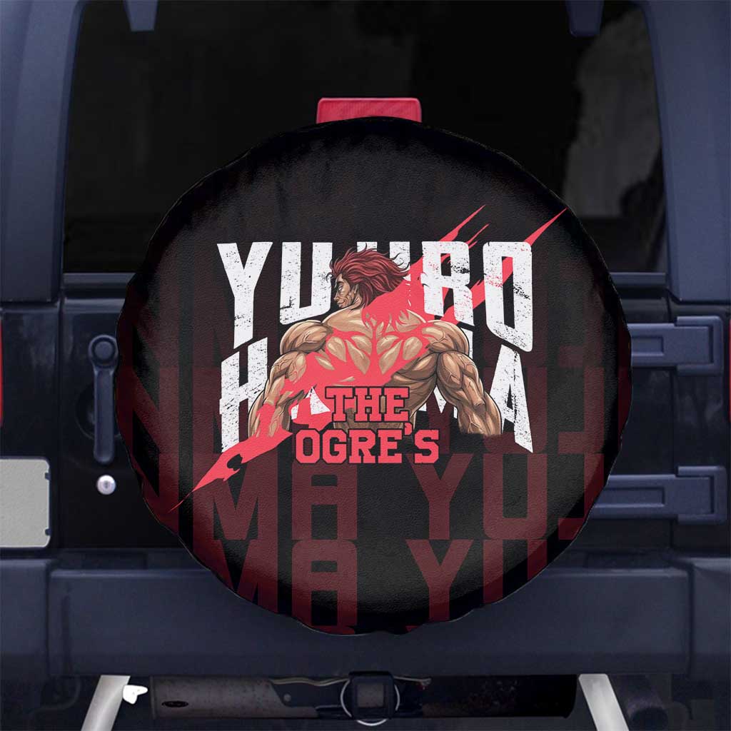 Yujiro Hanma The Ogre Baki Series Gym Theme Spare Tire Cover with Muscular Back Design and Bold Typography - The Mazicc