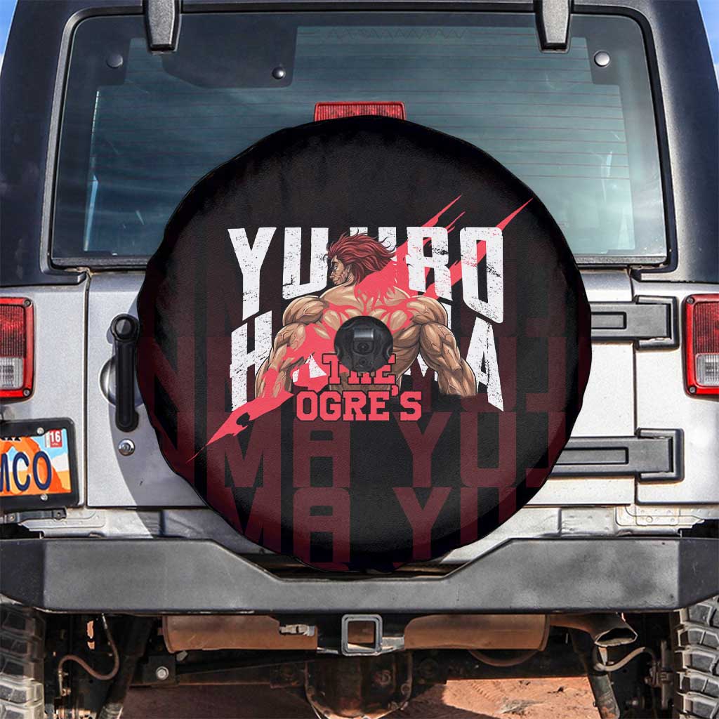Yujiro Hanma The Ogre Baki Series Gym Theme Spare Tire Cover with Muscular Back Design and Bold Typography - The Mazicc