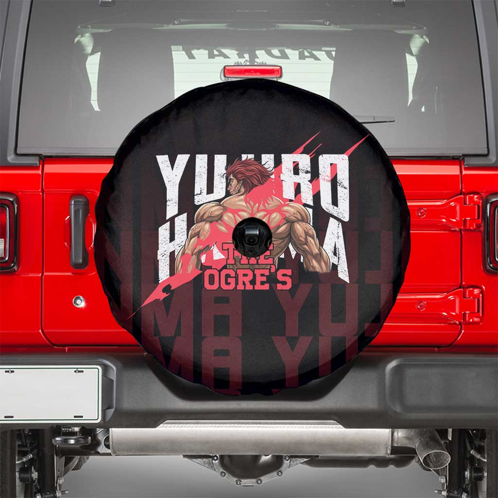 Yujiro Hanma The Ogre Baki Series Gym Theme Spare Tire Cover with Muscular Back Design and Bold Typography - The Mazicc