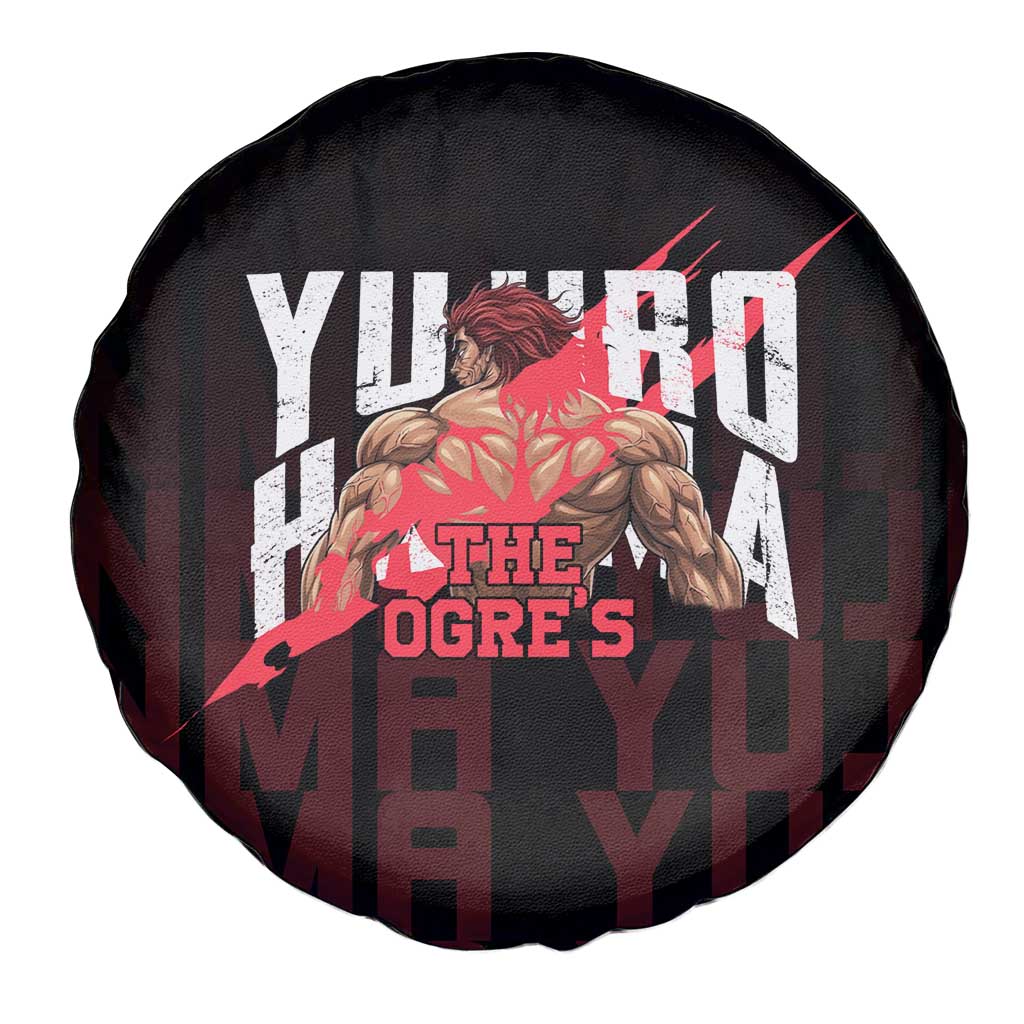 Yujiro Hanma The Ogre Baki Series Gym Theme Spare Tire Cover with Muscular Back Design and Bold Typography - The Mazicc