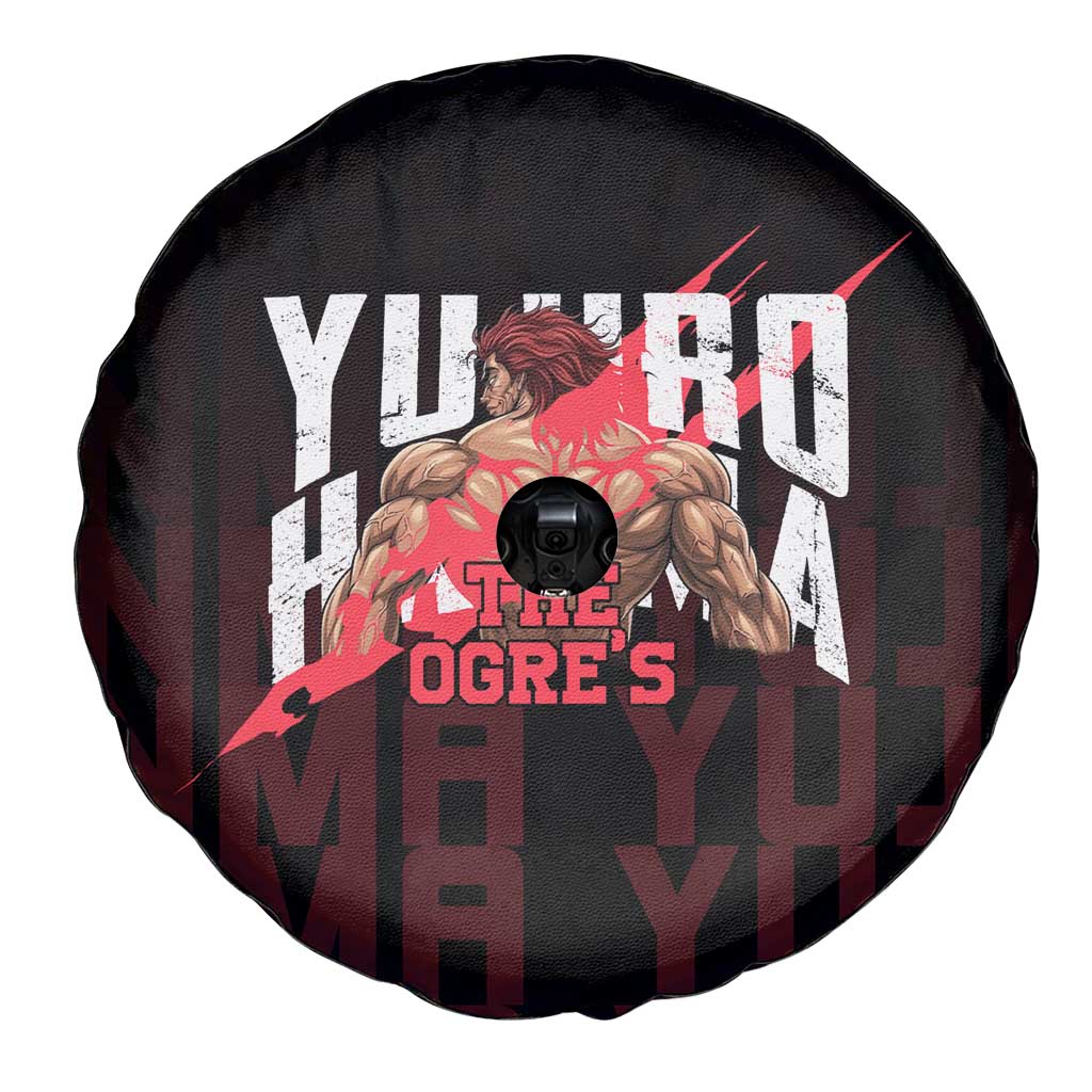 Yujiro Hanma The Ogre Baki Series Gym Theme Spare Tire Cover with Muscular Back Design and Bold Typography - The Mazicc