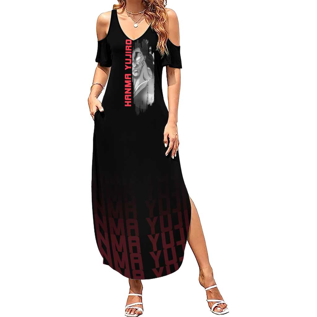 Yujiro Hanma The Ogre Baki Series Gym Theme Summer Maxi Dress with Muscular Back Design and Bold Typography - The Mazicc