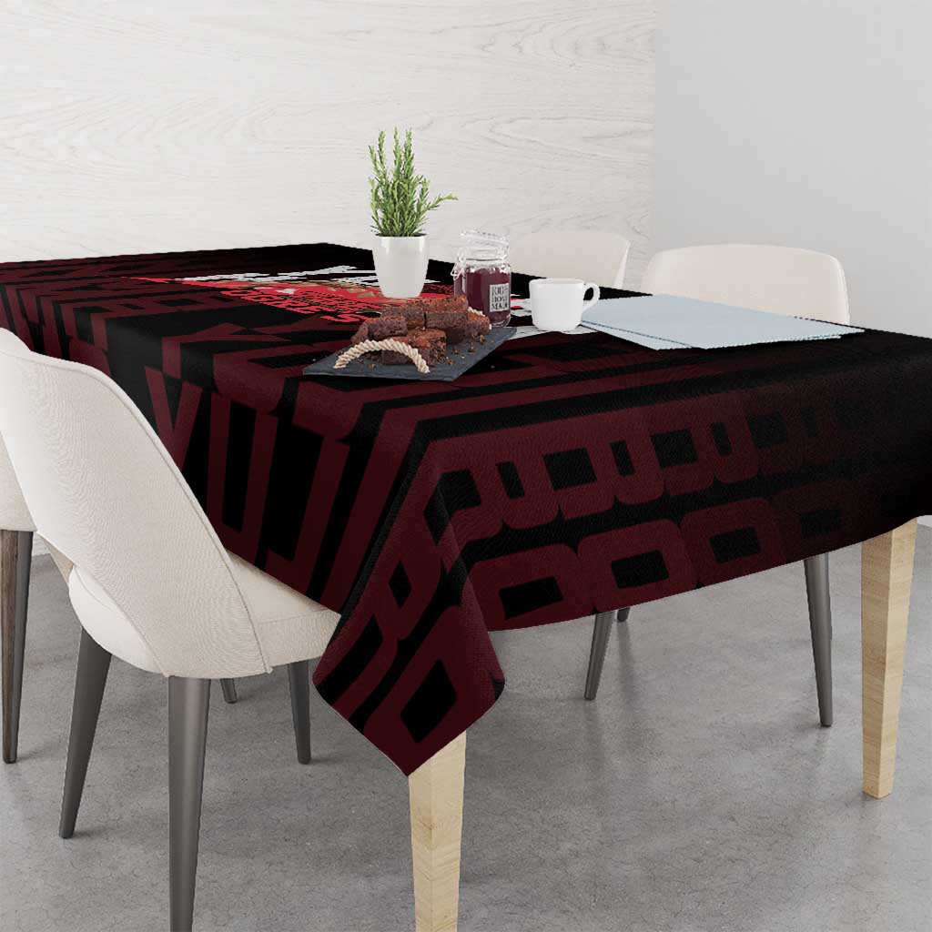 Yujiro Hanma The Ogre Baki Series Gym Theme Tablecloth with Muscular Back Design and Bold Typography - The Mazicc
