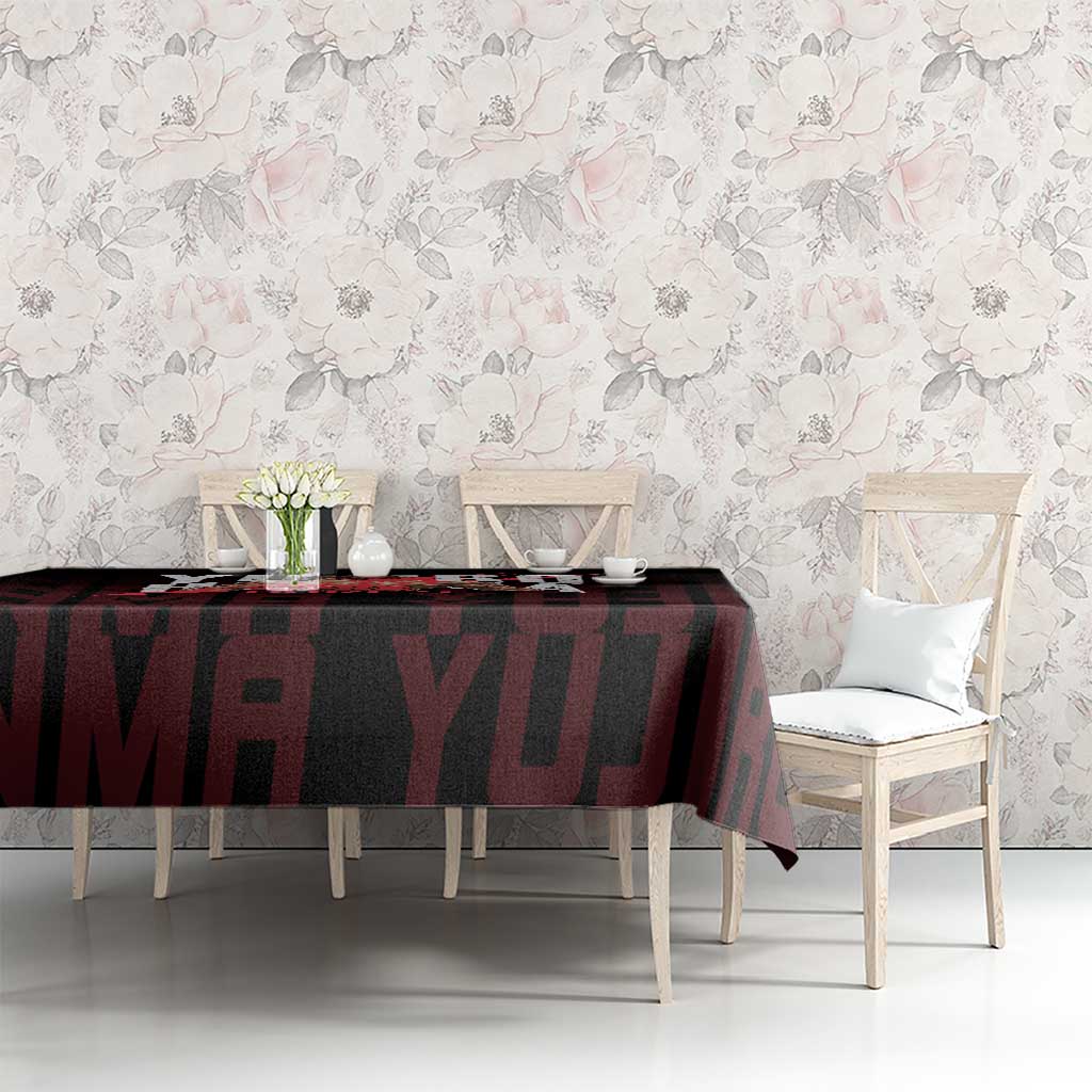 Yujiro Hanma The Ogre Baki Series Gym Theme Tablecloth with Muscular Back Design and Bold Typography - The Mazicc