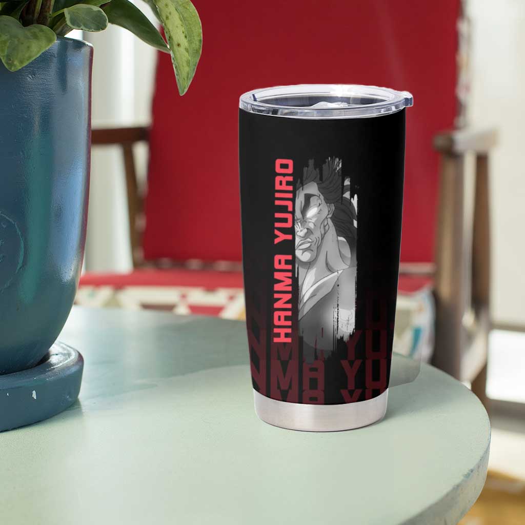 Yujiro Hanma The Ogre Baki Series Gym Theme Tumbler Cup with Muscular Back Design and Bold Typography - The Mazicc