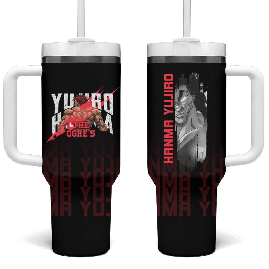 Yujiro Hanma The Ogre Baki Series Gym Theme Tumbler With Handle with Muscular Back Design and Bold Typography - The Mazicc