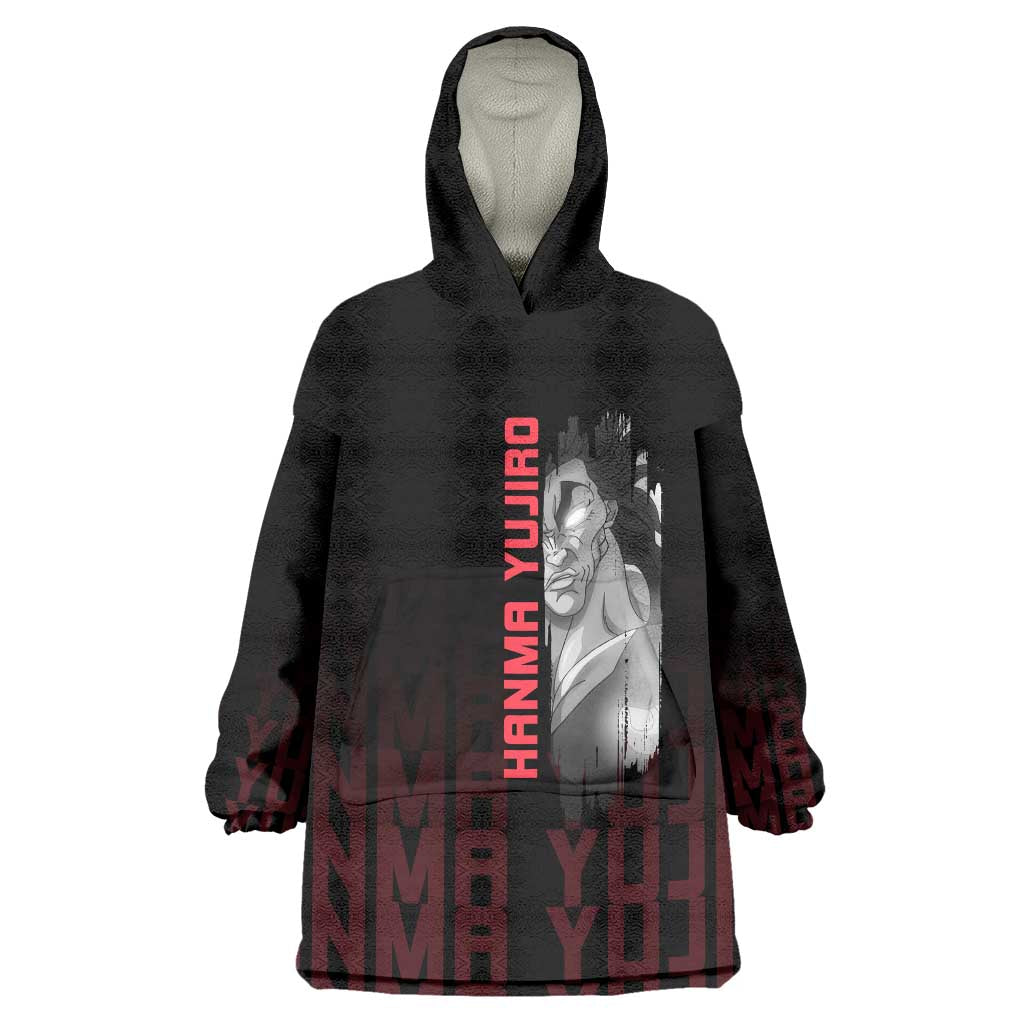 Yujiro Hanma The Ogre Baki Series Gym Theme Wearable Blanket Hoodie with Muscular Back Design and Bold Typography - The Mazicc