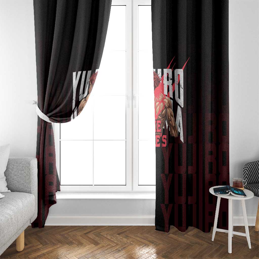 Yujiro Hanma The Ogre Baki Series Gym Theme Window Curtain with Muscular Back Design and Bold Typography - The Mazicc