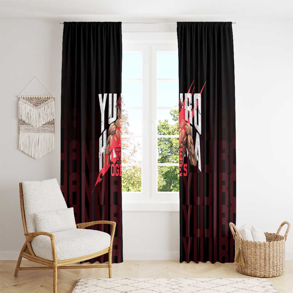 Yujiro Hanma The Ogre Baki Series Gym Theme Window Curtain with Muscular Back Design and Bold Typography - The Mazicc