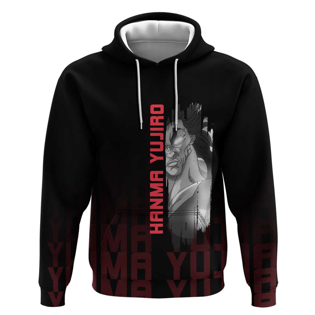 Yujiro Hanma The Ogre Baki Series Gym Theme Zip Hoodie with Muscular Back Design and Bold Typography - The Mazicc