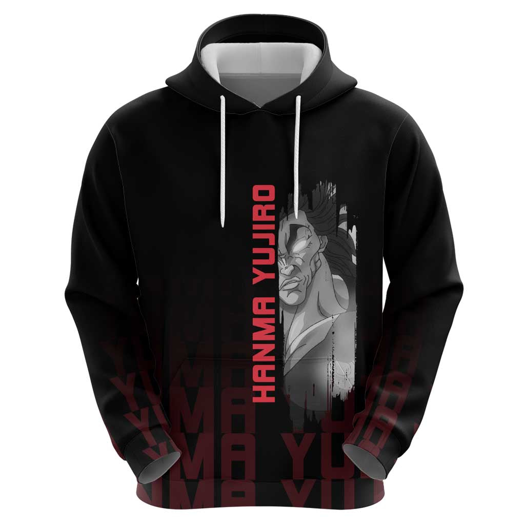 Yujiro Hanma The Ogre Baki Series Gym Theme Zip Hoodie with Muscular Back Design and Bold Typography - The Mazicc