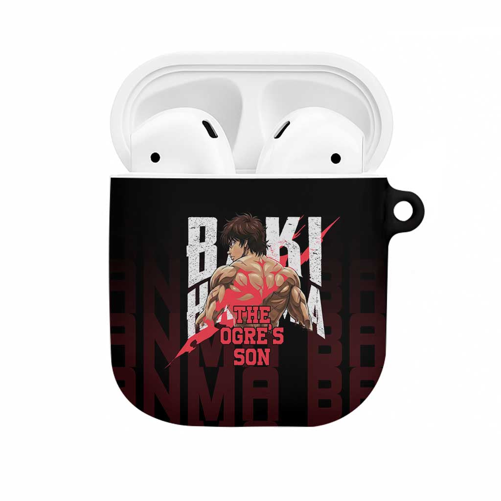 Baki Hanma The Ogre's Son Gym Theme AirPods Case with Intense Anime Artwork and Muscular Back Design - The Mazicc