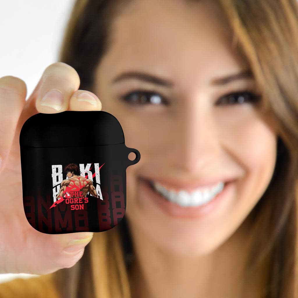 Baki Hanma The Ogre's Son Gym Theme AirPods Case with Intense Anime Artwork and Muscular Back Design - The Mazicc