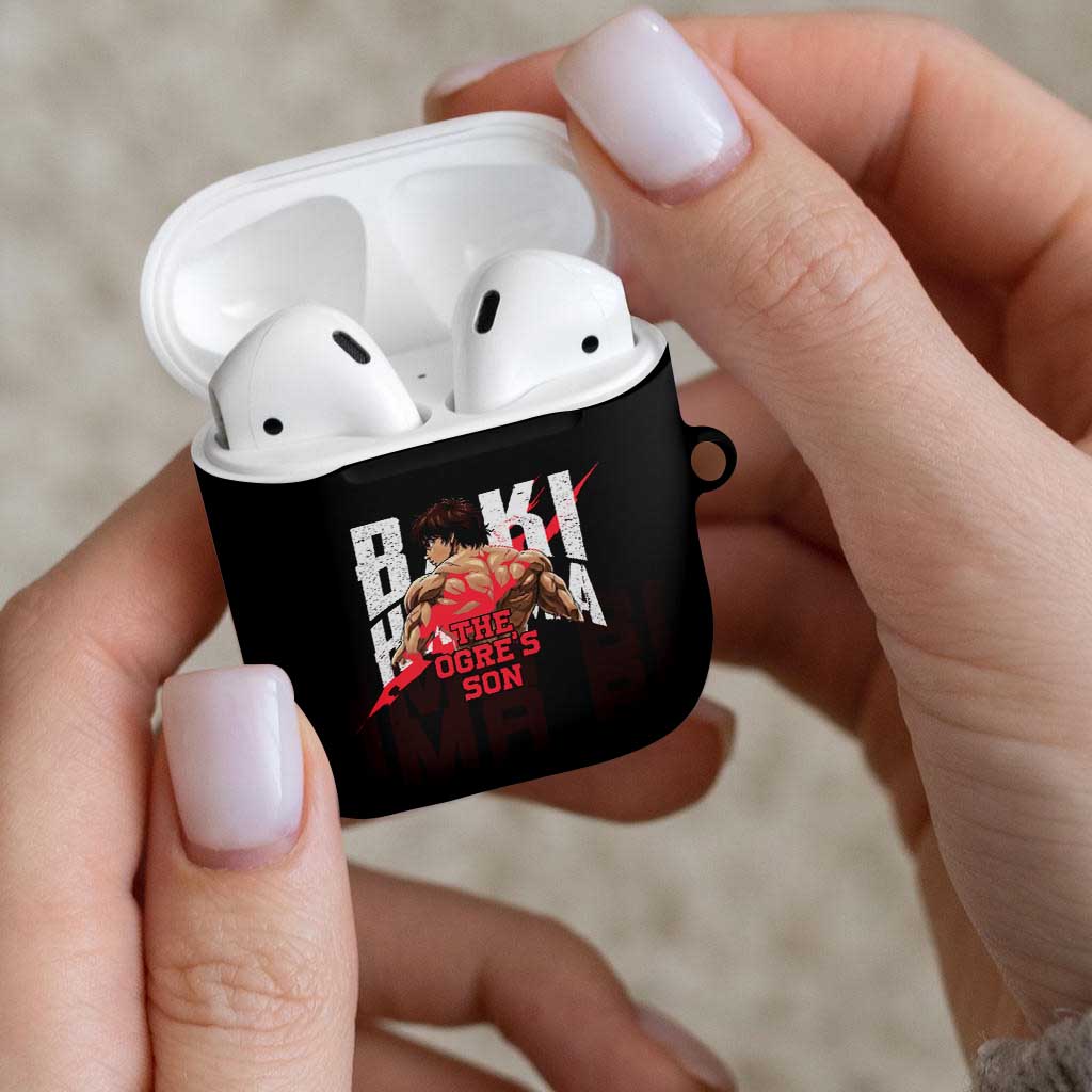 Baki Hanma The Ogre's Son Gym Theme AirPods Case with Intense Anime Artwork and Muscular Back Design - The Mazicc