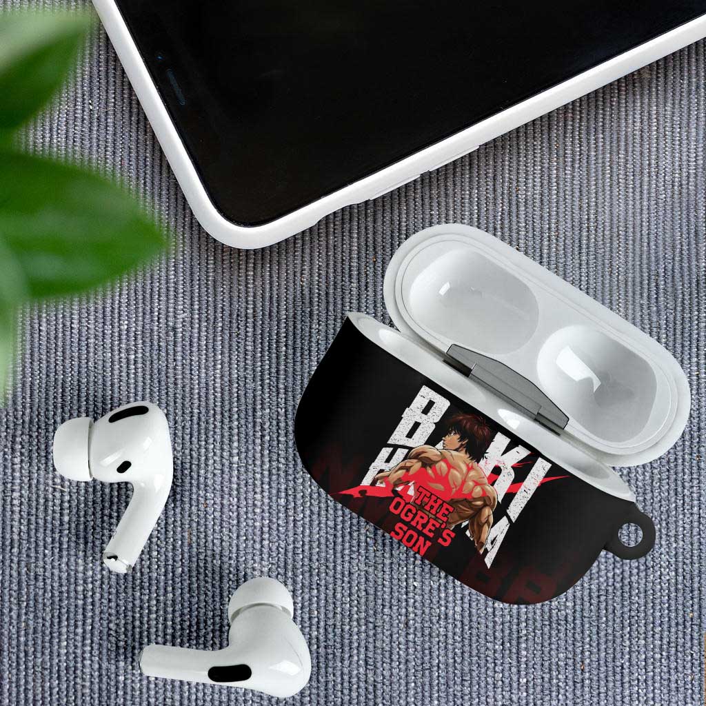 Baki Hanma The Ogre's Son Gym Theme AirPods Case with Intense Anime Artwork and Muscular Back Design - The Mazicc