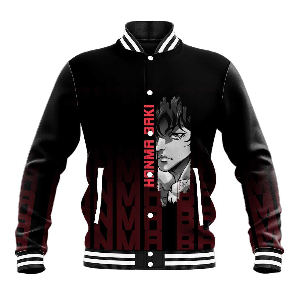 Baki Hanma The Ogre's Son Gym Theme Baseball Jacket with Intense Anime Artwork and Muscular Back Design - The Mazicc