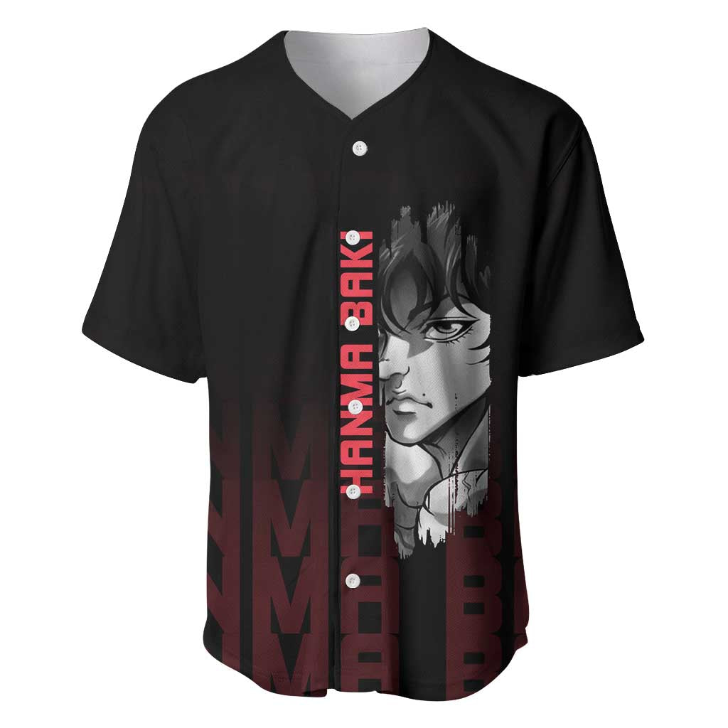 Baki Hanma The Ogre's Son Gym Theme Baseball Jersey with Intense Anime Artwork and Muscular Back Design - The Mazicc