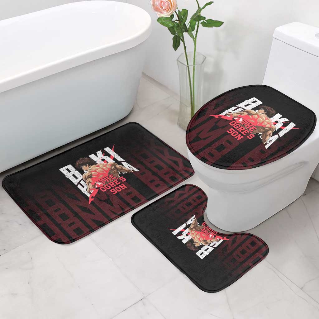 Baki Hanma The Ogre's Son Gym Theme Bathroom Set with Intense Anime Artwork and Muscular Back Design - The Mazicc