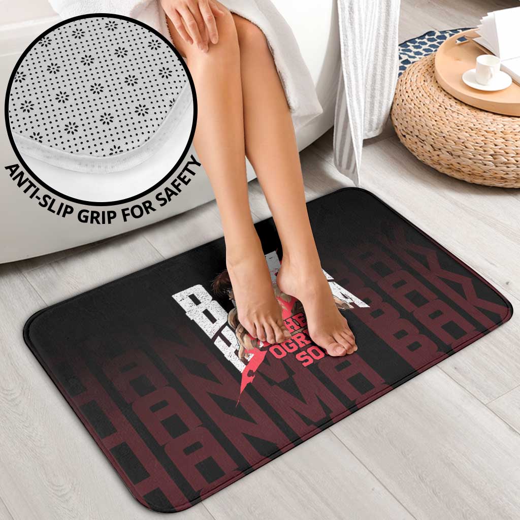 Baki Hanma The Ogre's Son Gym Theme Bathroom Set with Intense Anime Artwork and Muscular Back Design - The Mazicc