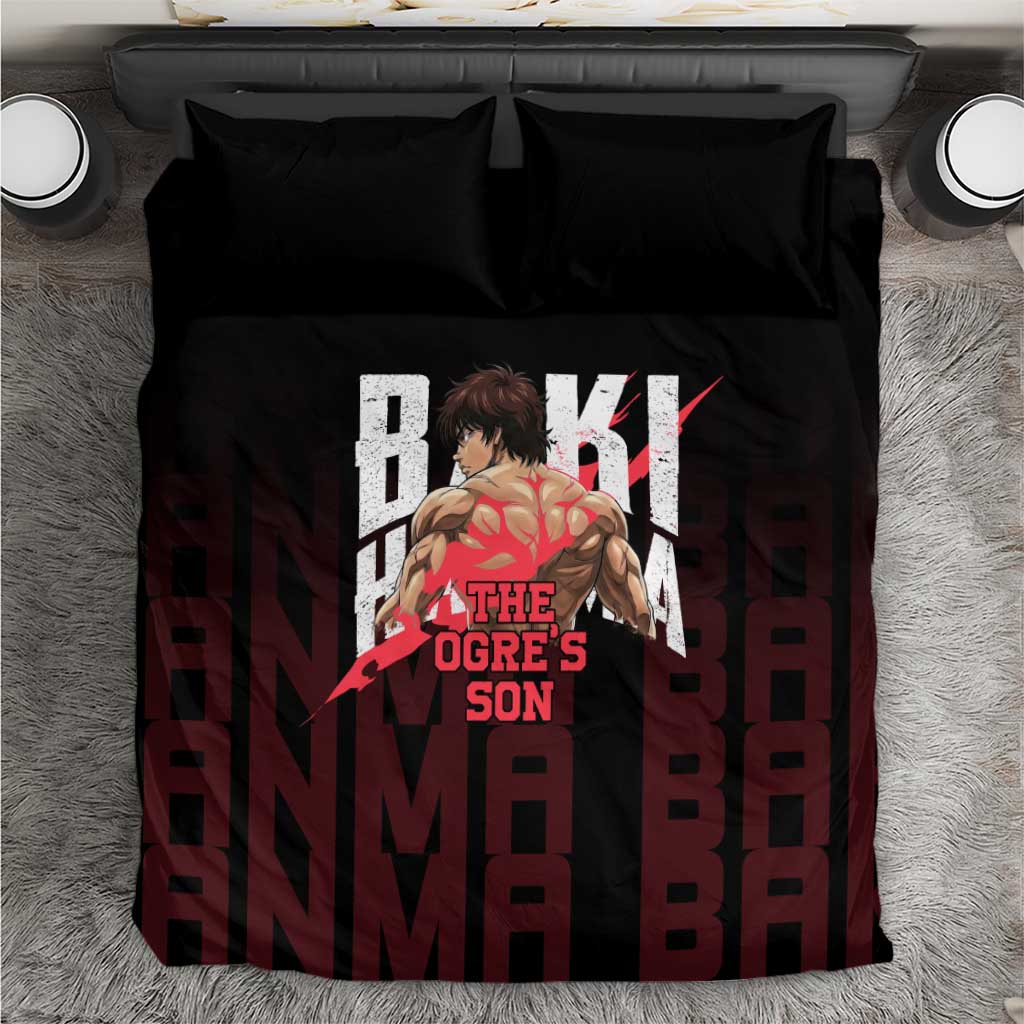 Baki Hanma The Ogre's Son Gym Theme Bedding Set with Intense Anime Artwork and Muscular Back Design - The Mazicc
