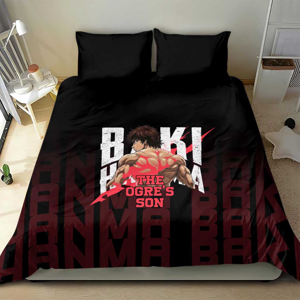Baki Hanma The Ogre's Son Gym Theme Bedding Set with Intense Anime Artwork and Muscular Back Design - The Mazicc