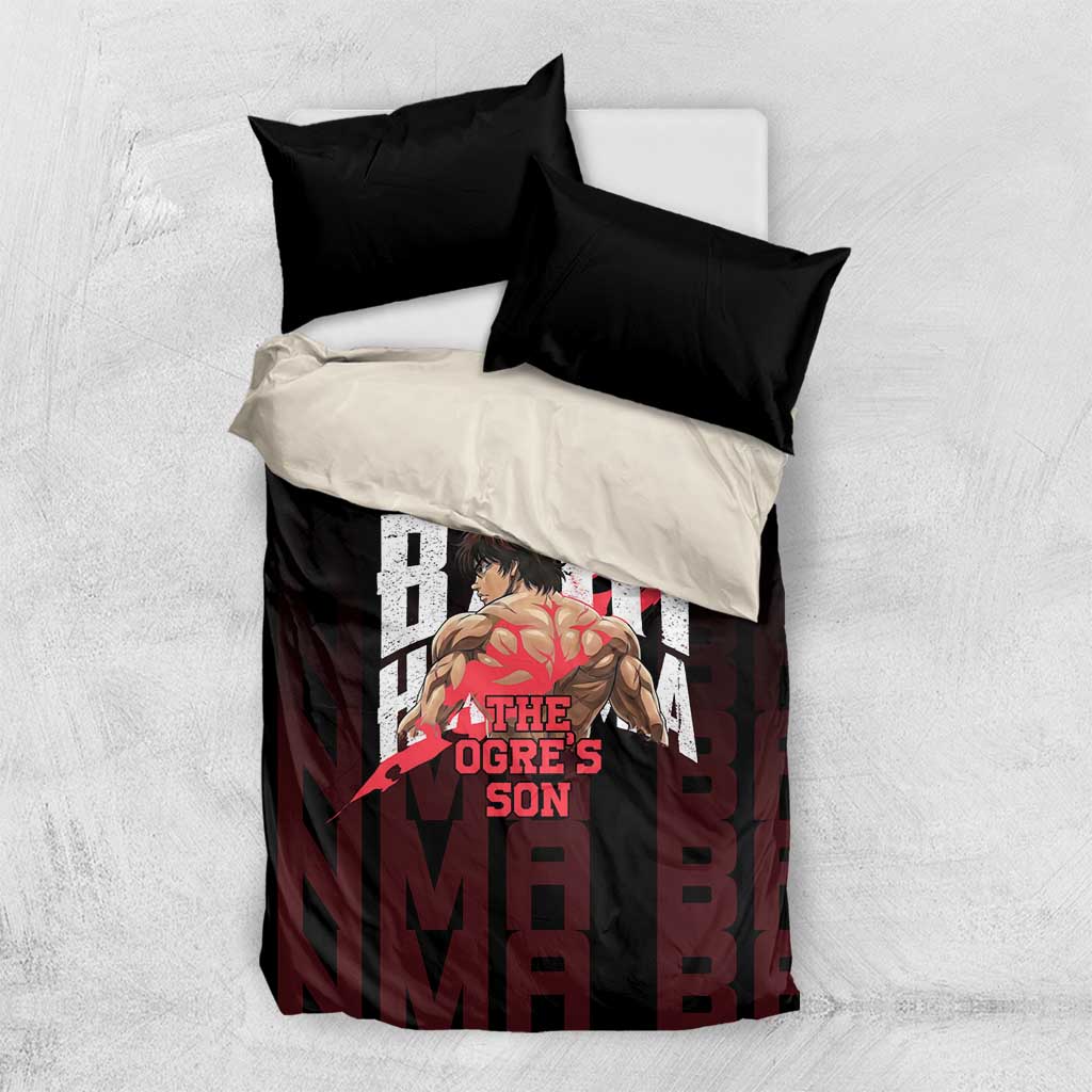 Baki Hanma The Ogre's Son Gym Theme Bedding Set with Intense Anime Artwork and Muscular Back Design - The Mazicc