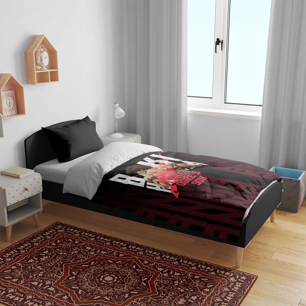Baki Hanma The Ogre's Son Gym Theme Bedding Set with Intense Anime Artwork and Muscular Back Design - The Mazicc