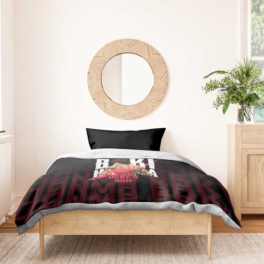 Baki Hanma The Ogre's Son Gym Theme Bedding Set with Intense Anime Artwork and Muscular Back Design - The Mazicc