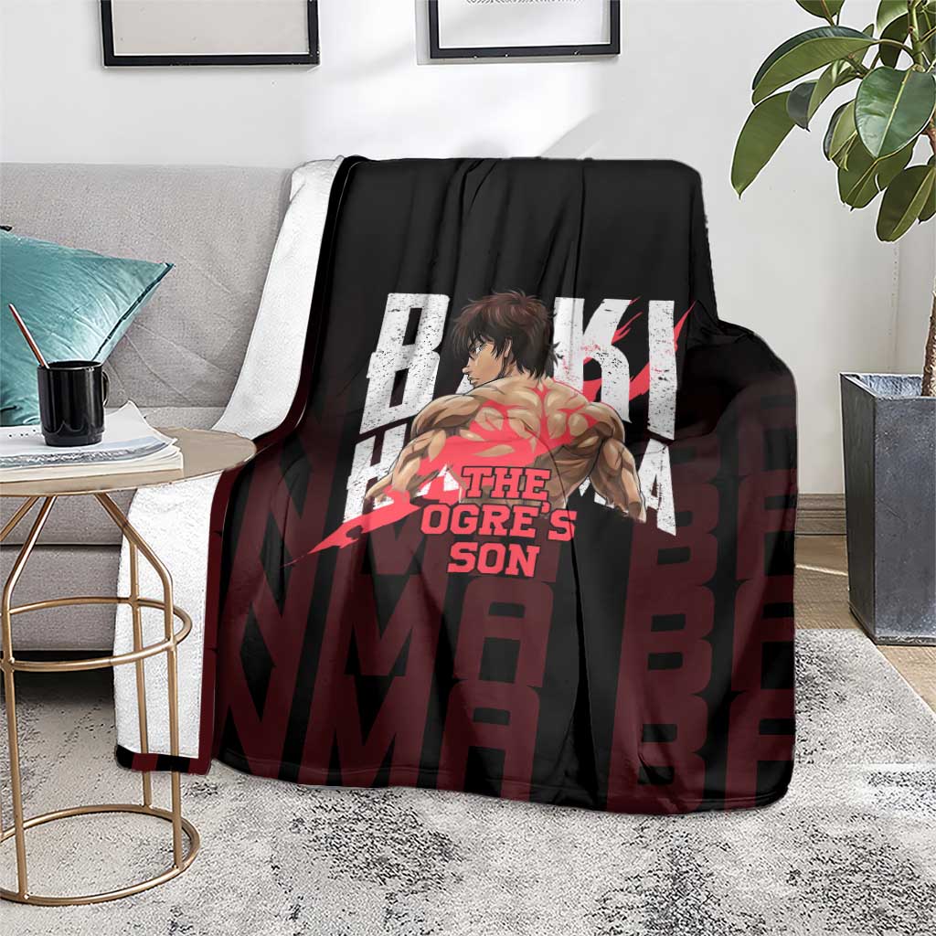 Baki Hanma The Ogre's Son Gym Theme Blanket with Intense Anime Artwork and Muscular Back Design - The Mazicc