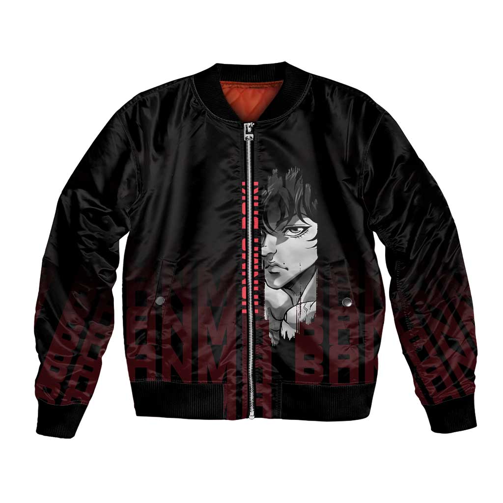 Baki Hanma The Ogre's Son Gym Theme Bomber Jacket with Intense Anime Artwork and Muscular Back Design - The Mazicc