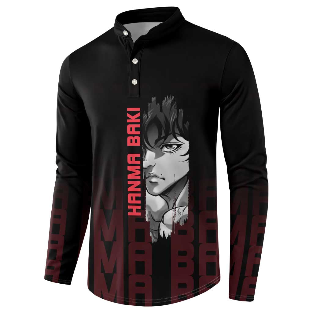 Baki Hanma The Ogre's Son Gym Theme Button Sweatshirt with Intense Anime Artwork and Muscular Back Design - The Mazicc