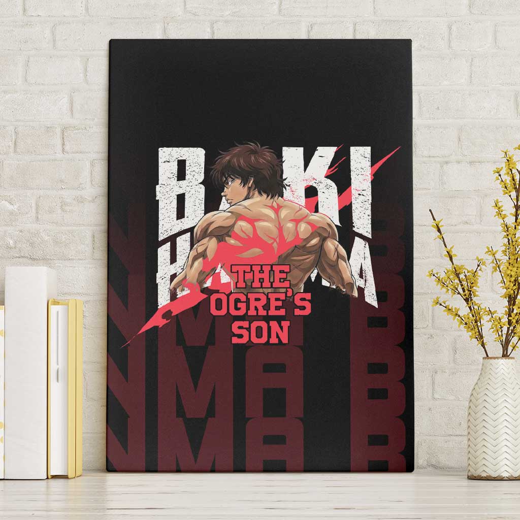 Baki Hanma The Ogre's Son Gym Theme Canvas Wall Art with Intense Anime Artwork and Muscular Back Design - The Mazicc