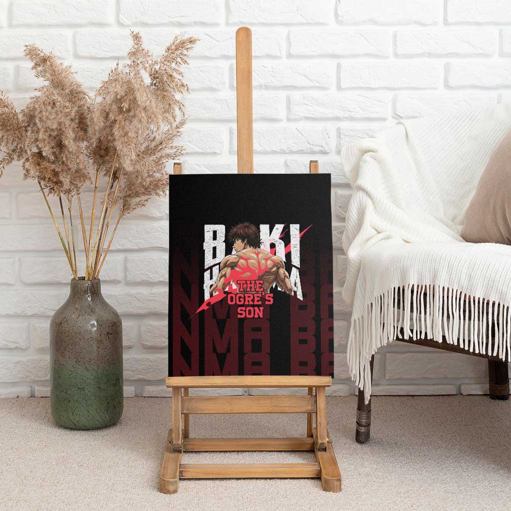 Baki Hanma The Ogre's Son Gym Theme Canvas Wall Art with Intense Anime Artwork and Muscular Back Design - The Mazicc