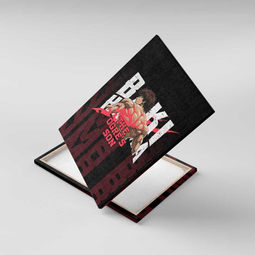 Baki Hanma The Ogre's Son Gym Theme Canvas Wall Art with Intense Anime Artwork and Muscular Back Design - The Mazicc