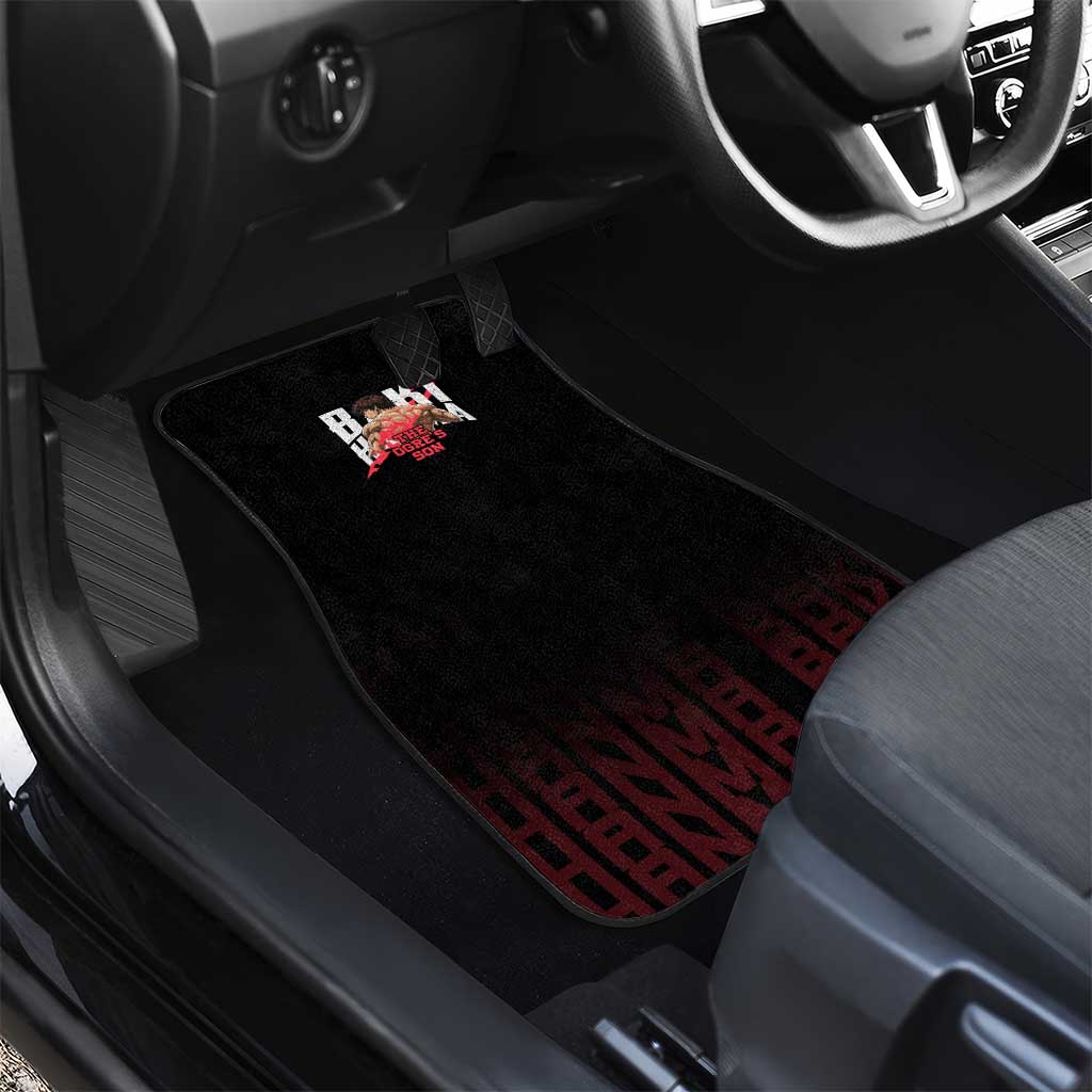 Baki Hanma The Ogre's Son Gym Theme Car Mats with Intense Anime Artwork and Muscular Back Design - The Mazicc