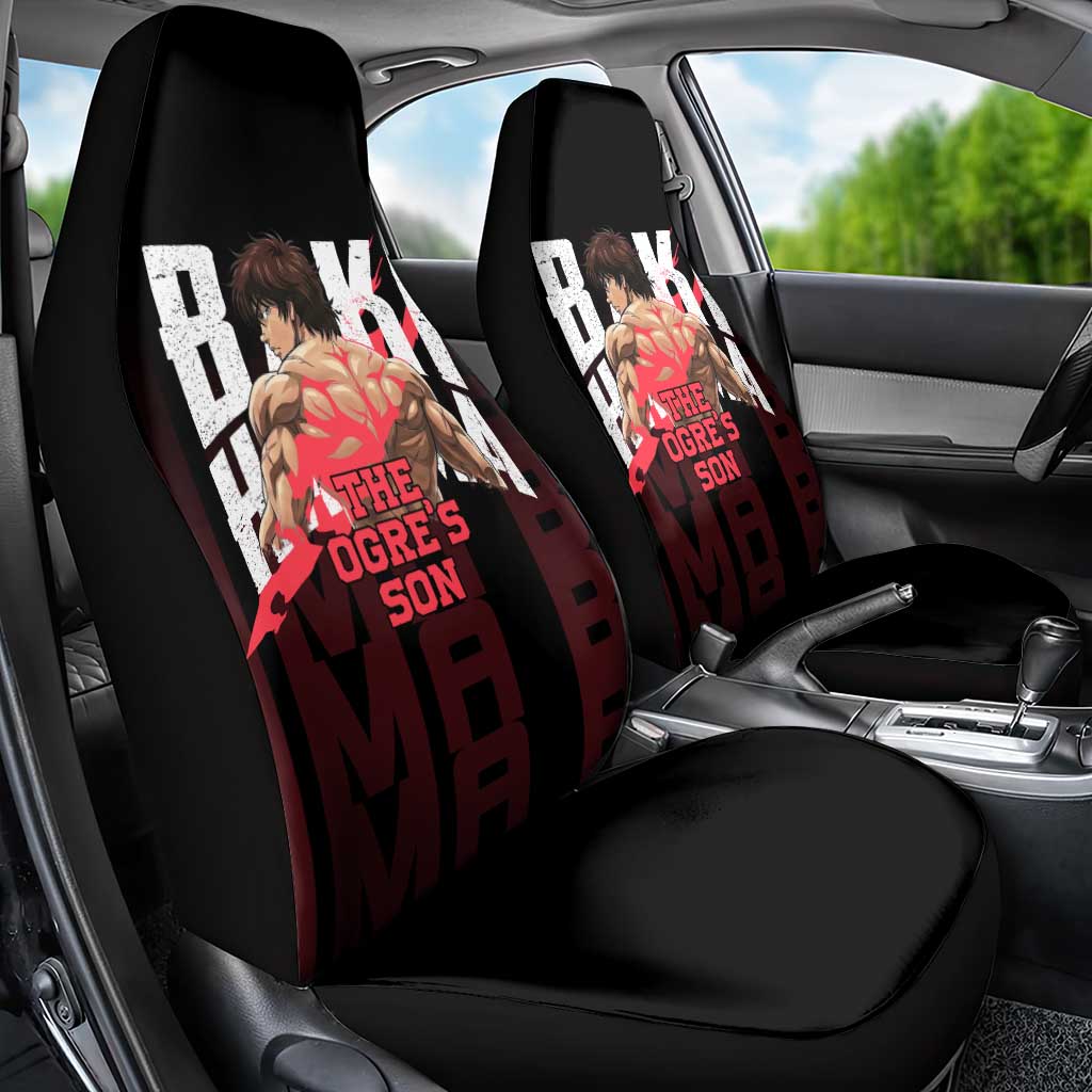 Baki Hanma The Ogre's Son Gym Theme Car Seat Cover with Intense Anime Artwork and Muscular Back Design - The Mazicc