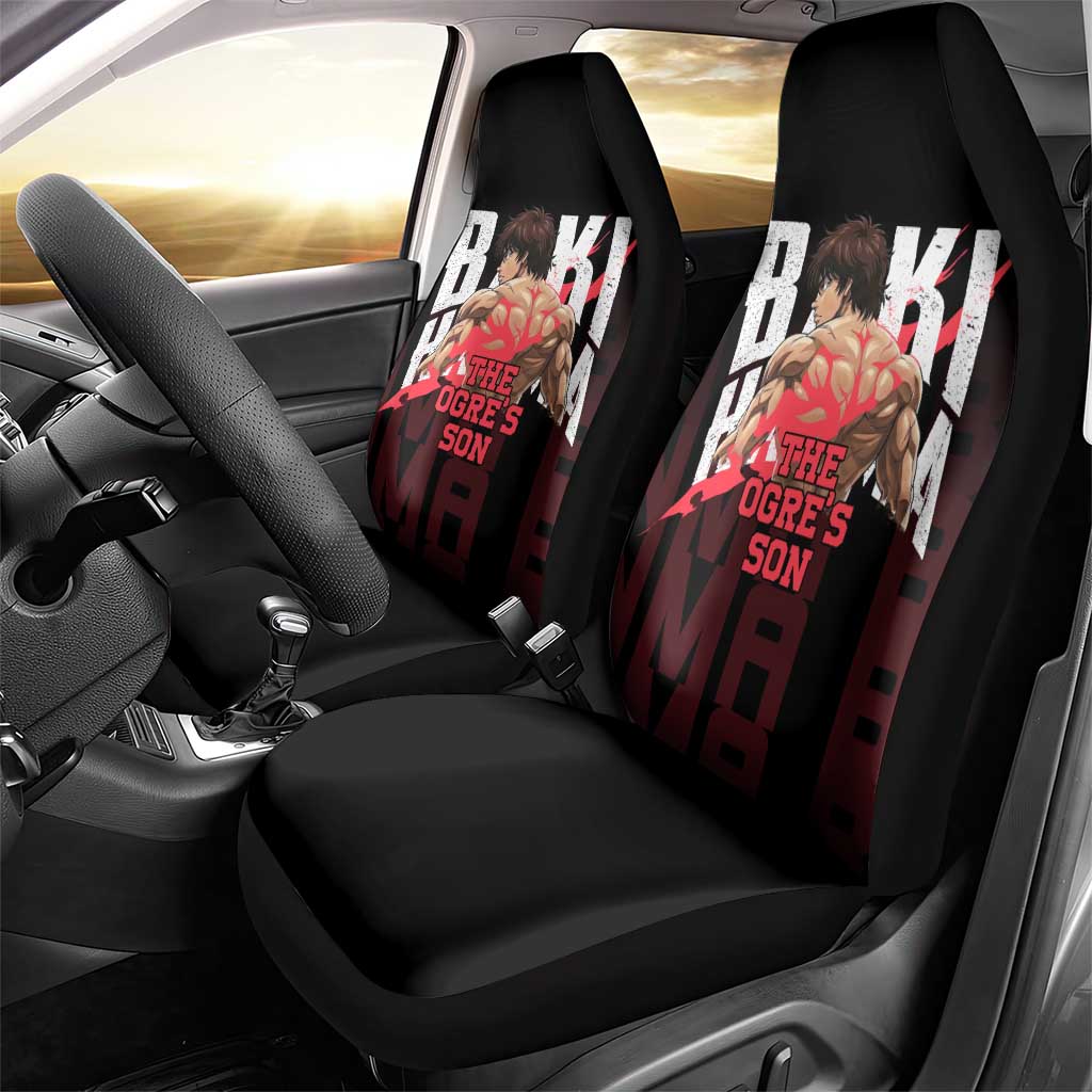 Baki Hanma The Ogre's Son Gym Theme Car Seat Cover with Intense Anime Artwork and Muscular Back Design - The Mazicc