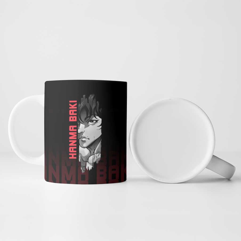 Baki Hanma The Ogre's Son Gym Theme Ceramic Mug with Intense Anime Artwork and Muscular Back Design - The Mazicc