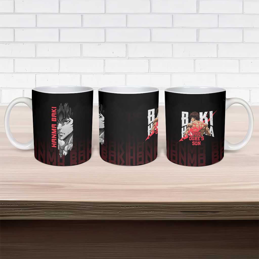 Baki Hanma The Ogre's Son Gym Theme Ceramic Mug with Intense Anime Artwork and Muscular Back Design - The Mazicc