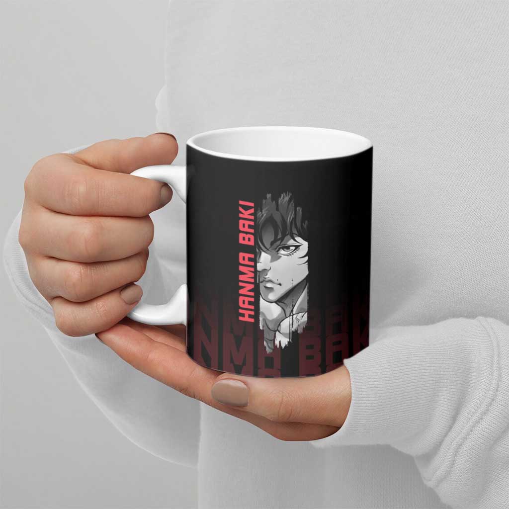Baki Hanma The Ogre's Son Gym Theme Ceramic Mug with Intense Anime Artwork and Muscular Back Design - The Mazicc
