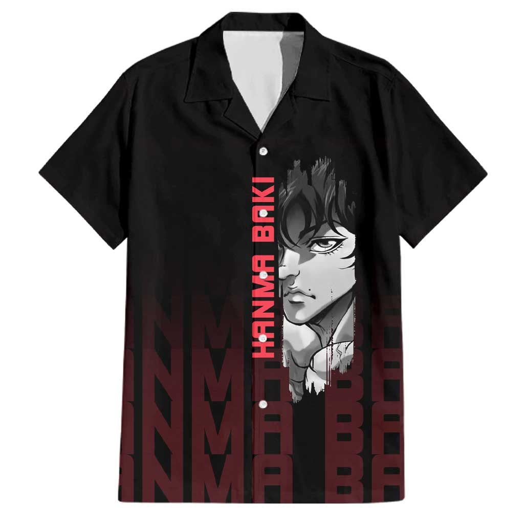 Baki Hanma The Ogre's Son Gym Theme Family Matching Puletasi and Hawaiian Shirt with Intense Anime Artwork and Muscular Back Design