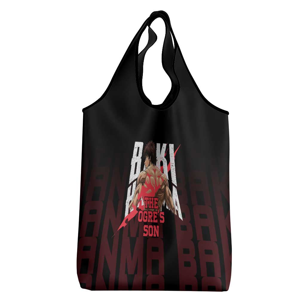 Baki Hanma The Ogre's Son Gym Theme Grocery Bag with Intense Anime Artwork and Muscular Back Design - The Mazicc