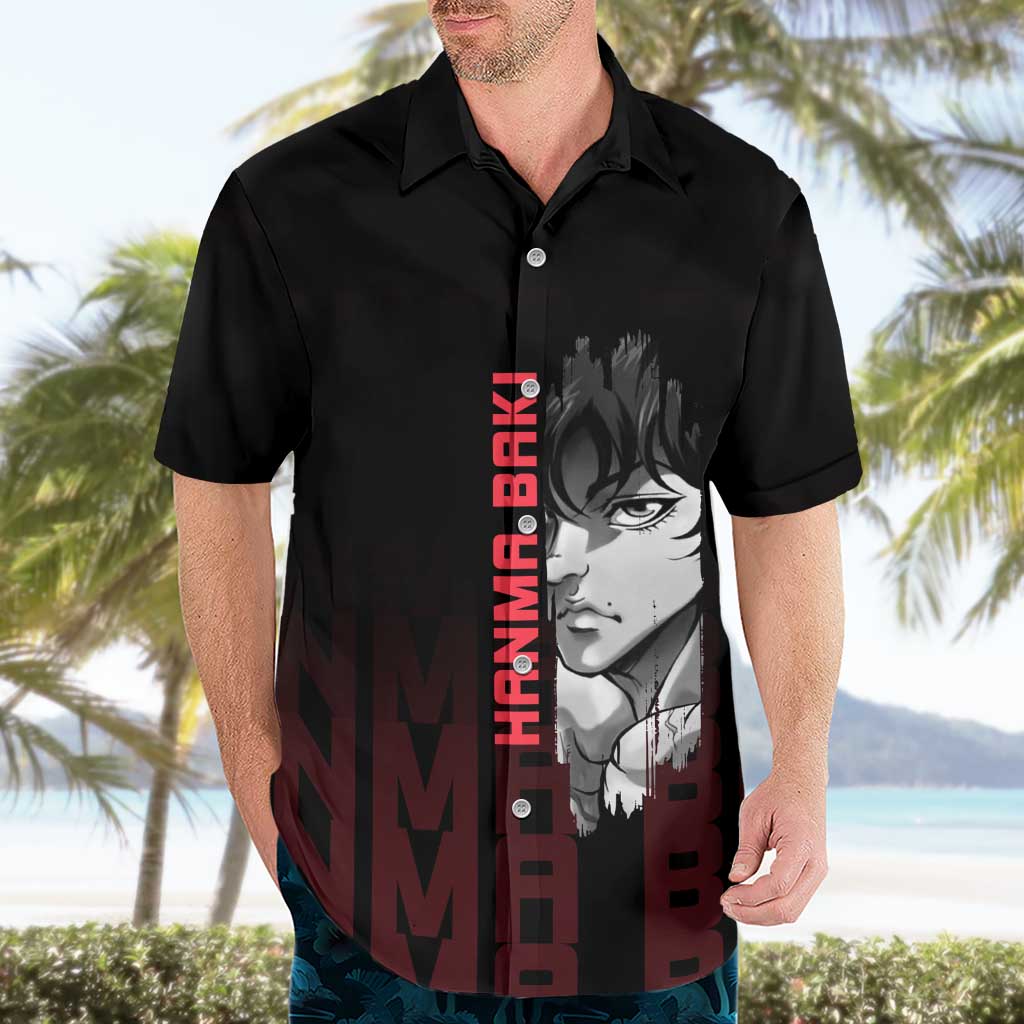 Baki Hanma The Ogre's Son Gym Theme Hawaiian Shirt with Intense Anime Artwork and Muscular Back Design - The Mazicc