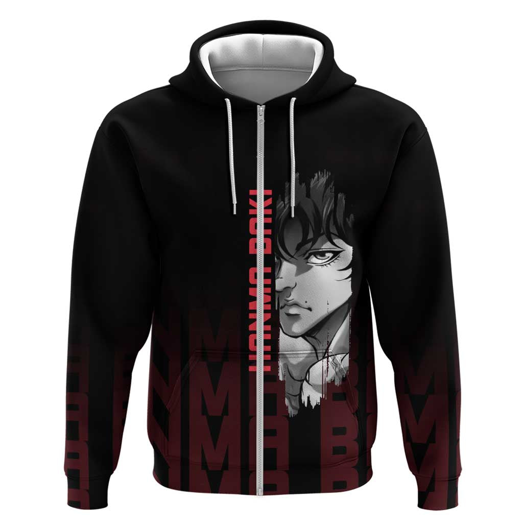 Baki Hanma The Ogre's Son Gym Theme Hoodie with Intense Anime Artwork and Muscular Back Design - The Mazicc