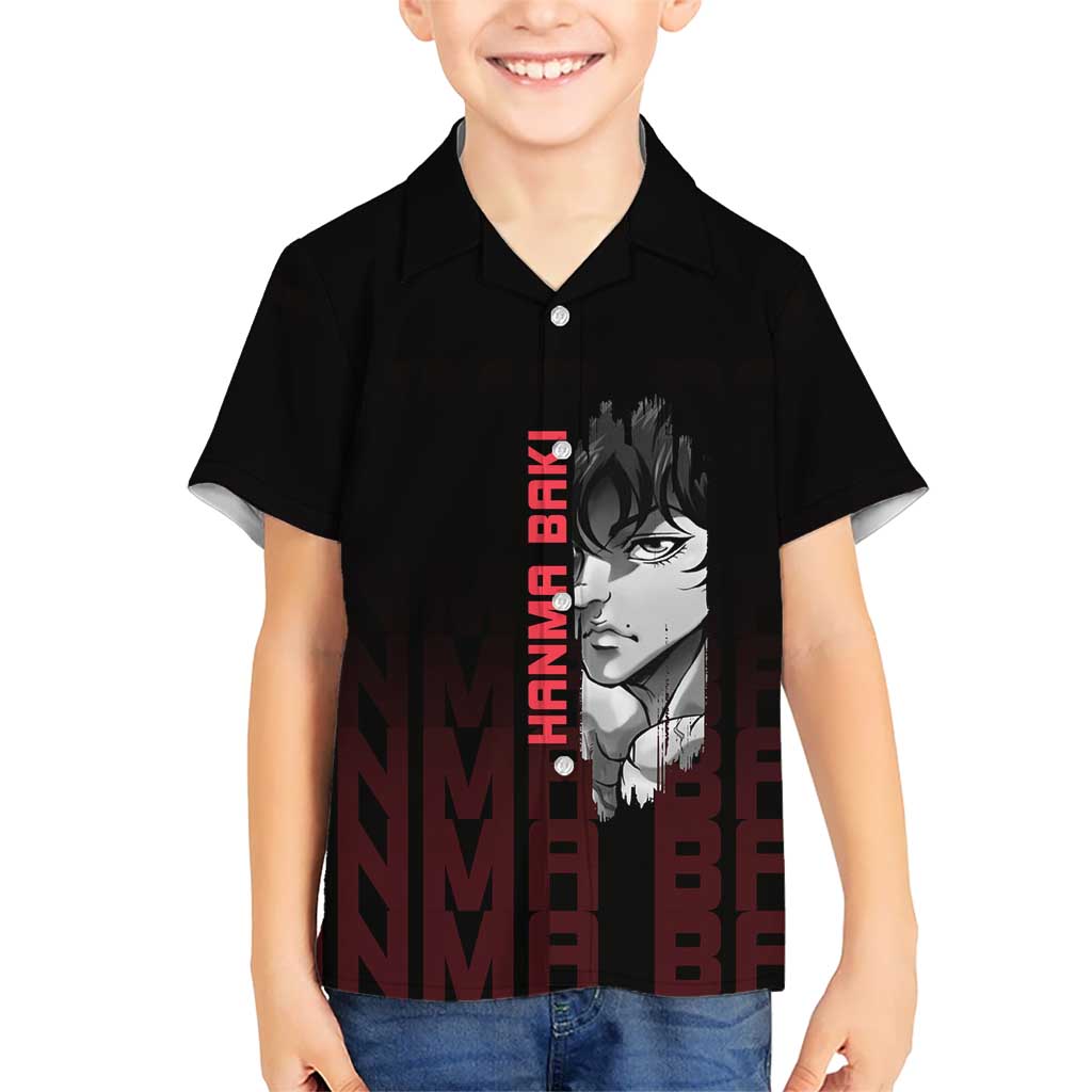 Baki Hanma The Ogre's Son Gym Theme Kid Hawaiian Shirt with Intense Anime Artwork and Muscular Back Design - The Mazicc